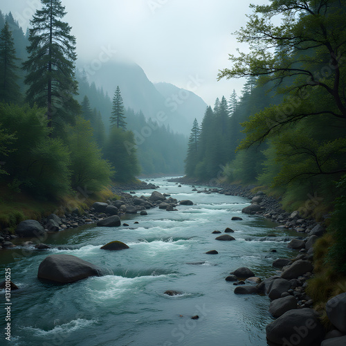 river in the mountains
