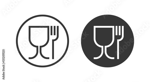 Food Grade Symbol. Glass and Fork Safety Sign. Vector Icon for Packaging.