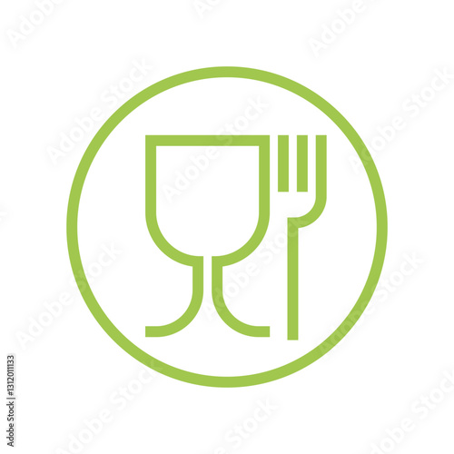 Food Grade Symbol. Glass and Fork Safety Sign. Vector Icon for Packaging.