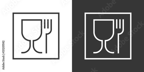 Food Grade Symbol. Glass and Fork Safety Sign. Vector Icon for Packaging.