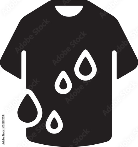 The illustration of a t-shirt still wet
