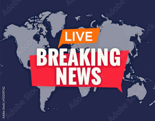 Breaking News Over World Map Background