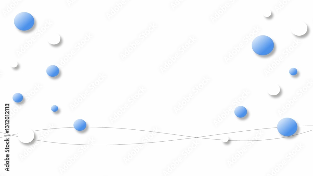 ブルーの水玉のシンプルなフレーム背景