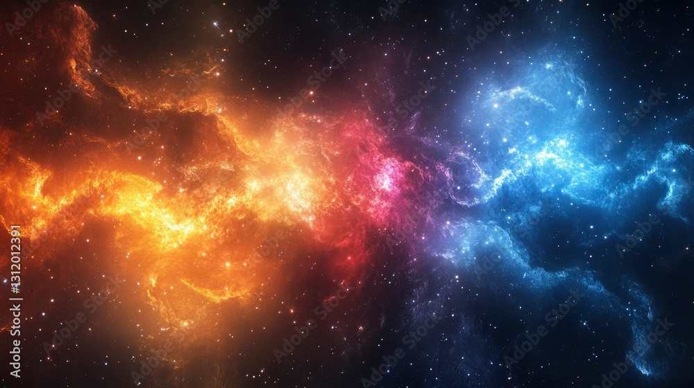 Celestial Nebula Fiery and Icy Cosmic Dance Celestial Nebula Fiery and Icy Cosmic Dance