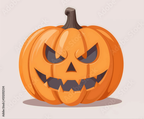 Cartoon Jack-o'-lantern with fierce, angular features