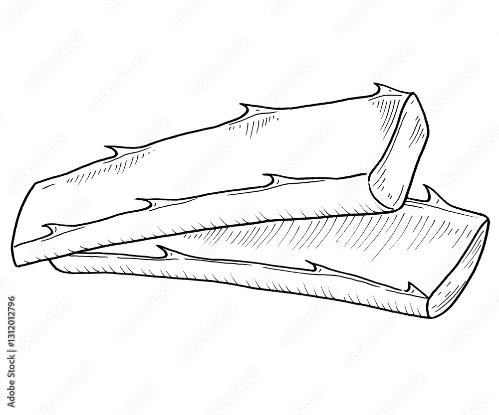 Fototapeta premium Aloe Vera Hand Drawn Illustration