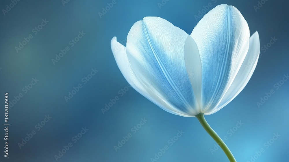 Serene Blue Flower Against a Soft Teal Background Serene Blue Flower Against a Soft Teal Background