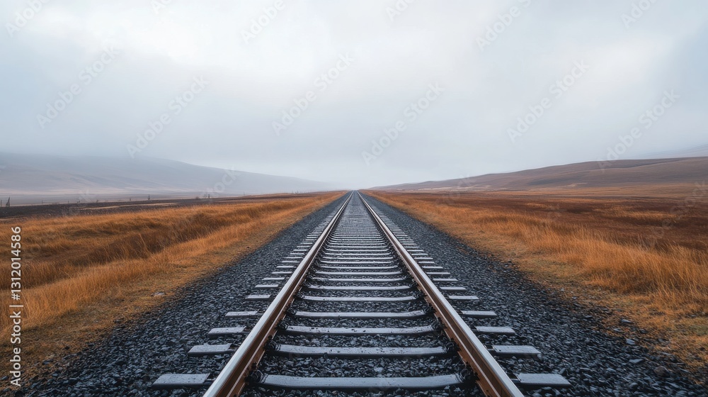 Scenic railway track background, perfect for travel and adventure themes Scenic railway track background, perfect for travel and adventure themes