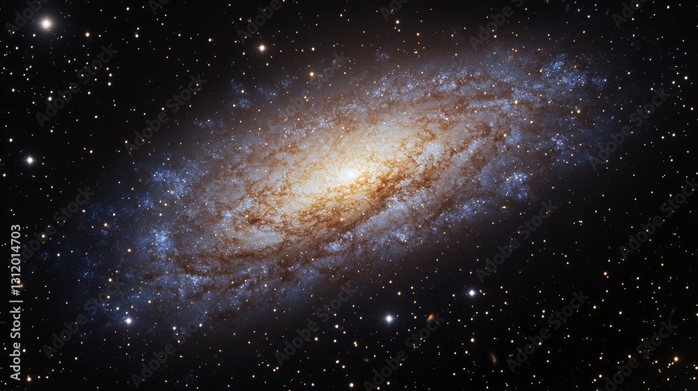 Fototapeta premium Majestic Spiral Galaxy NGC 253 in Sculptor Constellation