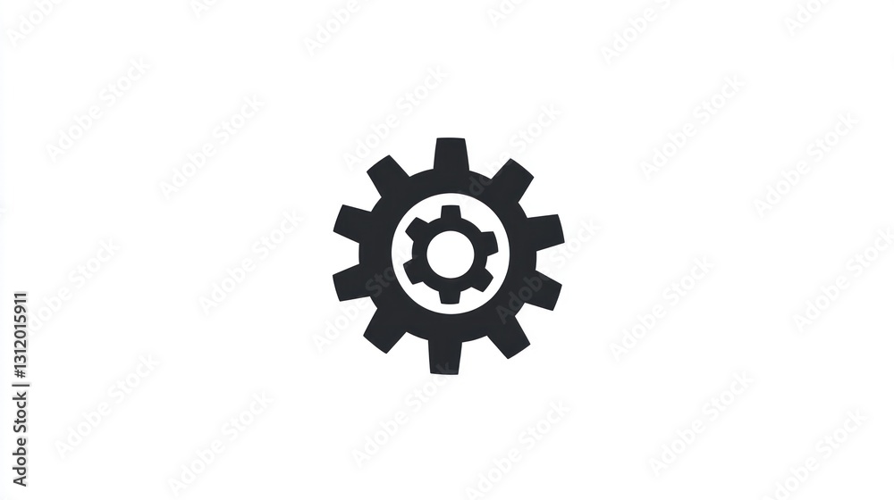 Simple gear icon, symbolic of mechanism and engineering. Possible use technical documentation, website graphic Simple gear icon, symbolic of mechanism and engineering. Possible use technical documentation, website graphic