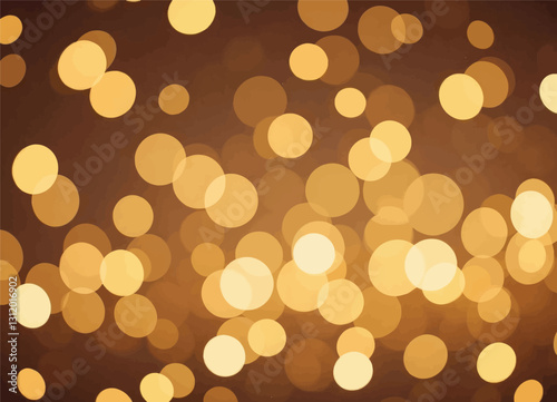 Golden bokeh lights on brown backdrop