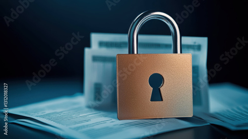 Wallpaper Mural Secure padlock on documents representing privacy and protection Torontodigital.ca
