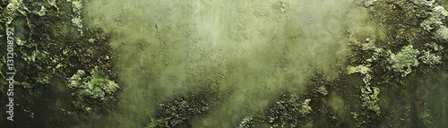 Grunge textured surface features moss and organic growth patterns