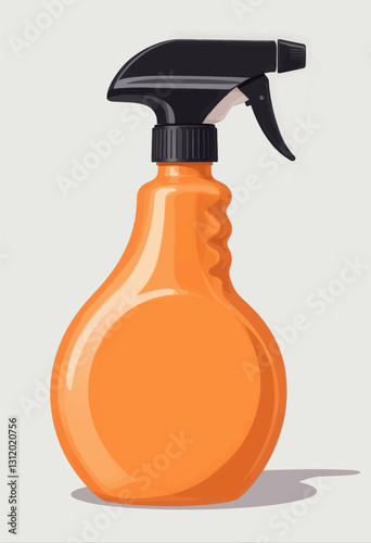 Orange plastic spray bottle with black nozzle
