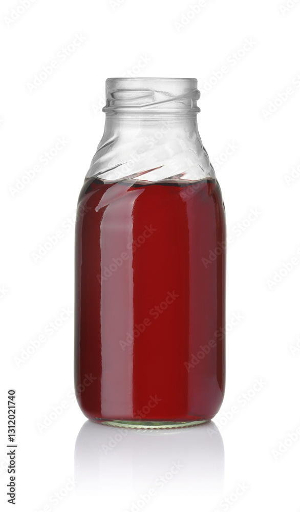 Glass bottle of cherry juice Glass bottle of cherry juice
