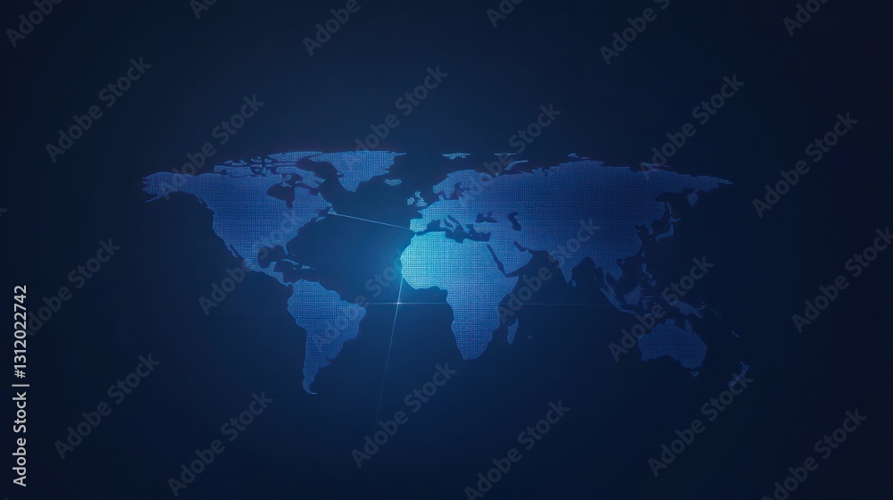 Obraz premium Global map digital graphic, technological world map, vector world map, dark background