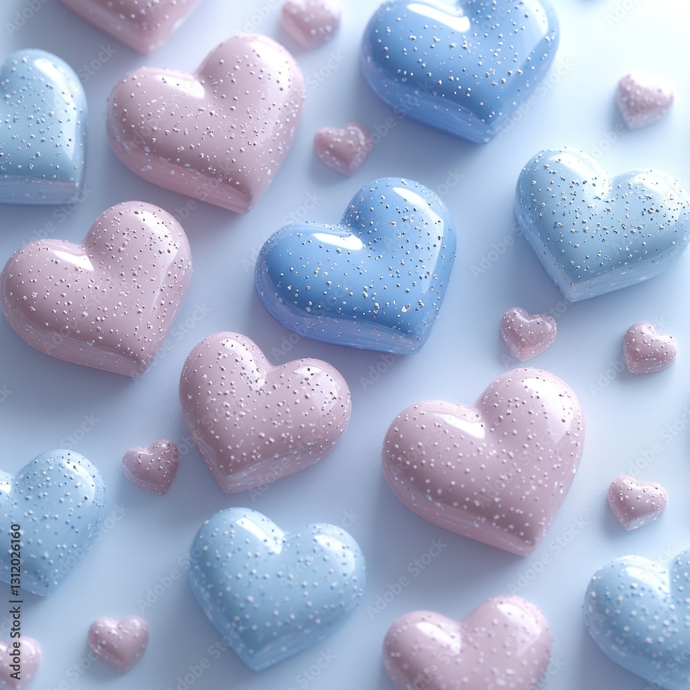Obraz premium Vibrant and Colorful Heart-Shaped Candies: A Sweet Display of Love and Joy