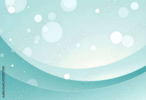 Teal Bokeh Light Background with Curves