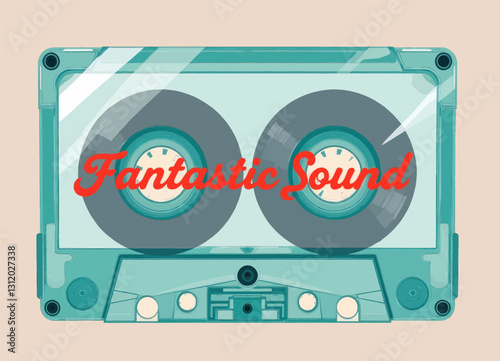 Teal Cassette Tape with "Fantastic Sound" in red text
