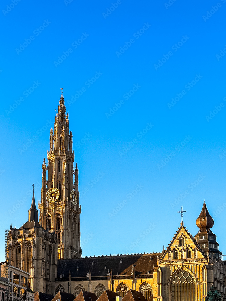 Traditional Cathedral building in Antwerp, Belgium