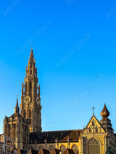 Obraz na płótnie Traditional Cathedral building in Antwerp, Belgium w salonie