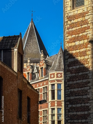 Obraz na płótnie Antique building view in Antwerp, Belgium w salonie