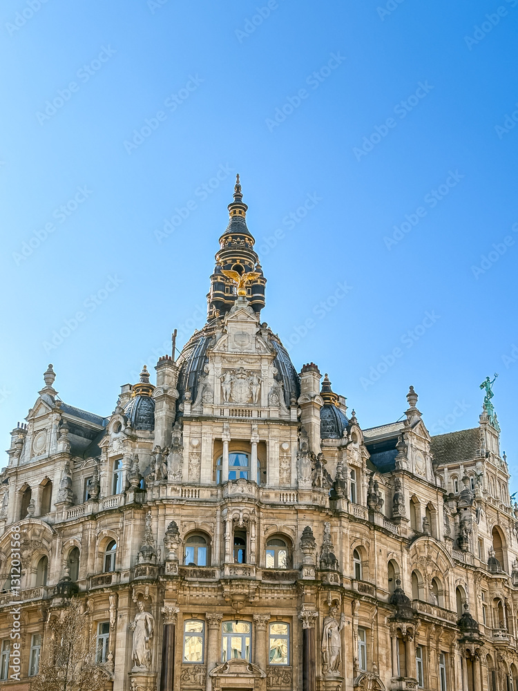 Antique building view in Antwerp, Belgium