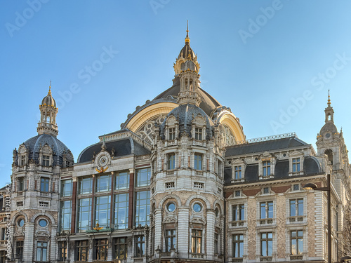 Beautiful street view of  Old town in Antwerp, Belgium, has long been an important city in the Low Countries, both economically and culturally.