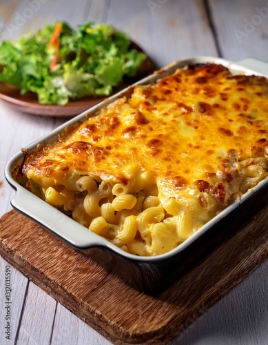 A cheesy mac and cheese casserole fresh out of the oven 3