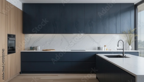 Modern kitchen design urban apartment interior photo contemporary style open space minimalism