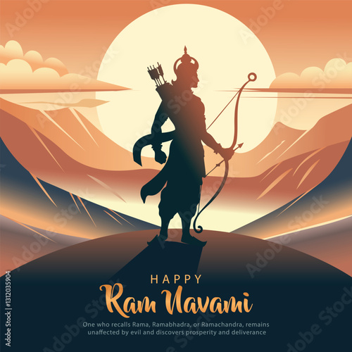 Happy Ram Navami  festival of India. abstract vector illustration design