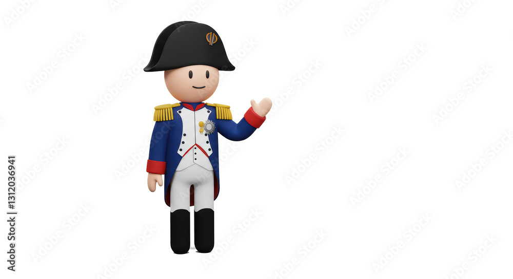 Napoleon Bonaparte Figurine in Uniform Presenting with Open Hand Gesture Napoleon Bonaparte Figurine in Uniform Presenting with Open Hand Gesture