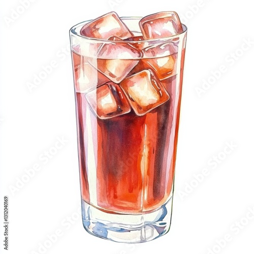 Wallpaper Mural Refreshing watercolor drink illustration creative studio beverage art bright environment close-up view artistic concept, isolated on white background Torontodigital.ca