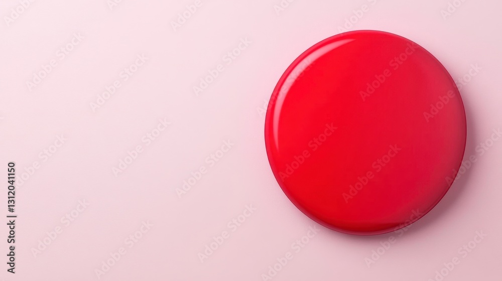 Bright Red Circle on Pale Pink Background Bright Red Circle on Pale Pink Background