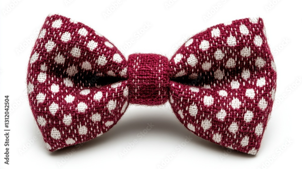 Burgundy and White Polka Dot Bow Tie on White Background Burgundy and White Polka Dot Bow Tie on White Background
