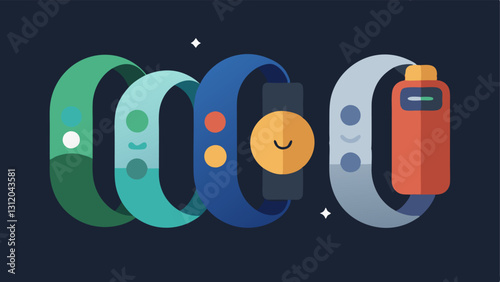 Wearable Comparison Multiple sleep trackers laid out side by side each in various colors showing the diversity of designs available while focusing on their sleep tracking features.