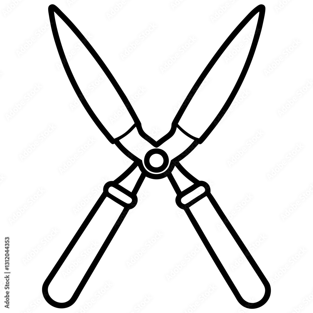 garden shears line art isolated on white background
garden shears line art isolated on white background