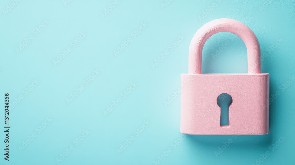 Pastel Pink Padlock on a Soft Blue Background Symbolizing Security and Protection in a Minimalistic Style for Modern Design and Creative Projects Pastel Pink Padlock on a Soft Blue Background Symbolizing Security and Protection in a Minimalistic Style for Modern Design and Creative Projects