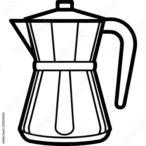 moka pot line art on white background 
