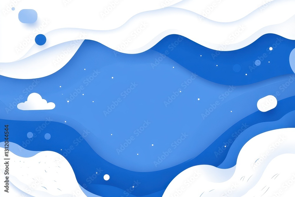 Fototapeta premium Abstract Blue Background with Soft Waves and Light Textures
