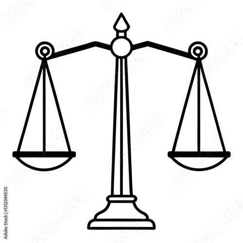 scales of justice line art isolated on white background 
