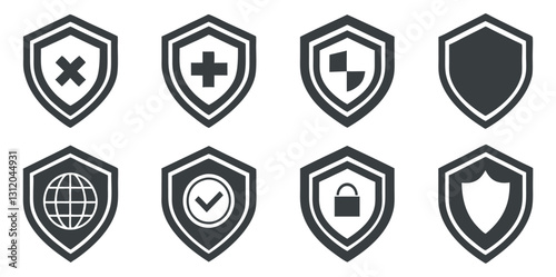 set of shield icons