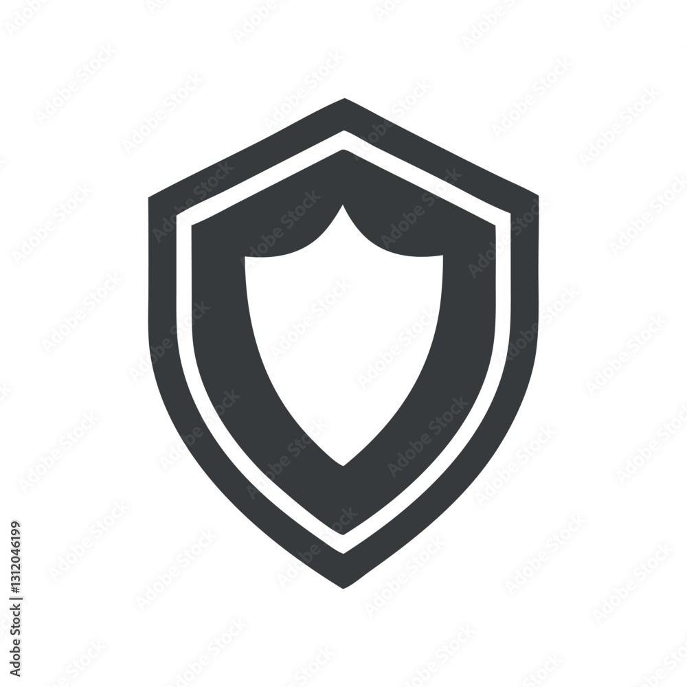 Gray and White Shield Icon Symbolizing Security and Protection Gray and White Shield Icon Symbolizing Security and Protection