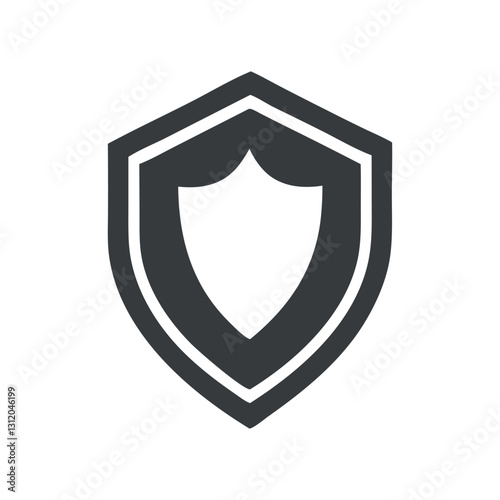 Gray and White Shield Icon Symbolizing Security and Protection