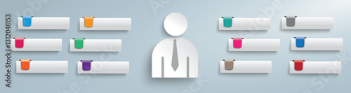 12 Tabs Long Header Businessman Infographic
