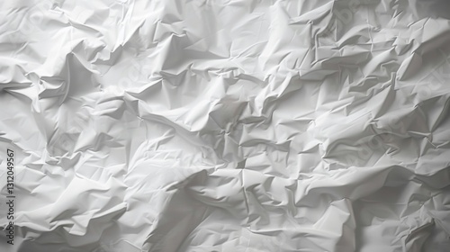 a finely detailed image of crumpled white paper with subtle grid lines