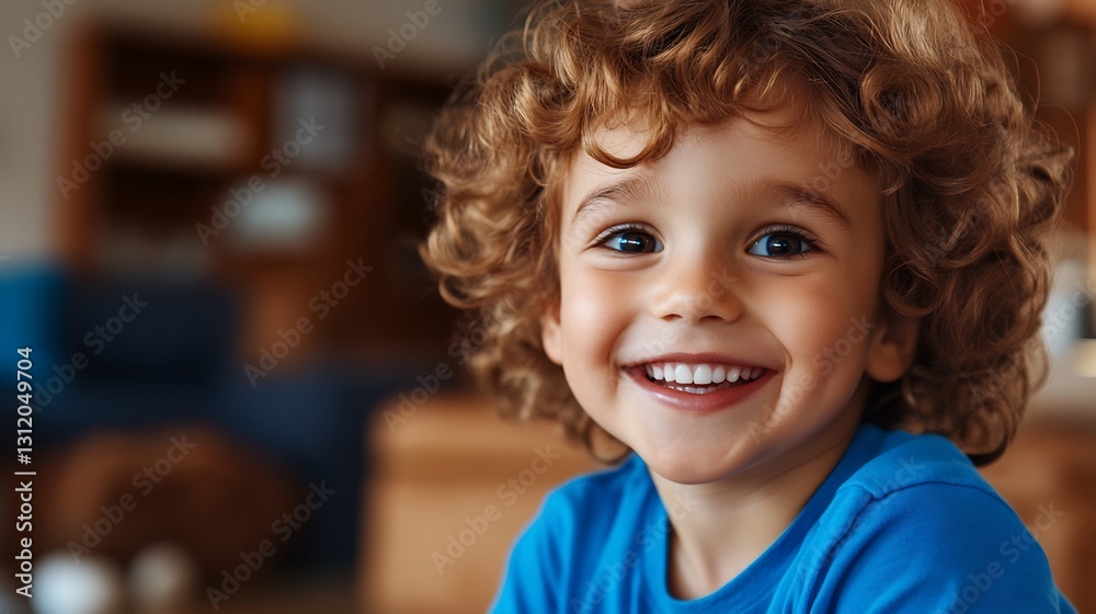 Happy Toddler Smiling Indoors for Home Portrait. Happy Toddler Smiling Indoors for Home Portrait.