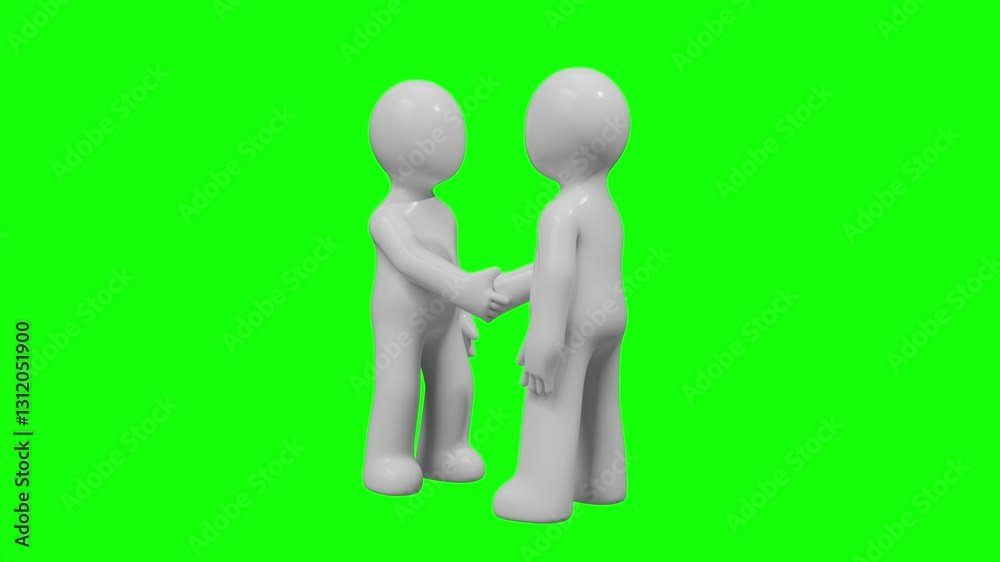 3D Render of a Looping Handshake Between Two People on a Green Screen 3D Render of a Looping Handshake Between Two People on a Green Screen