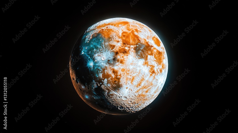 Obraz premium A mesmerizing lunar close-up, capturing the moon timeless, intricate surface with remarkable clarity