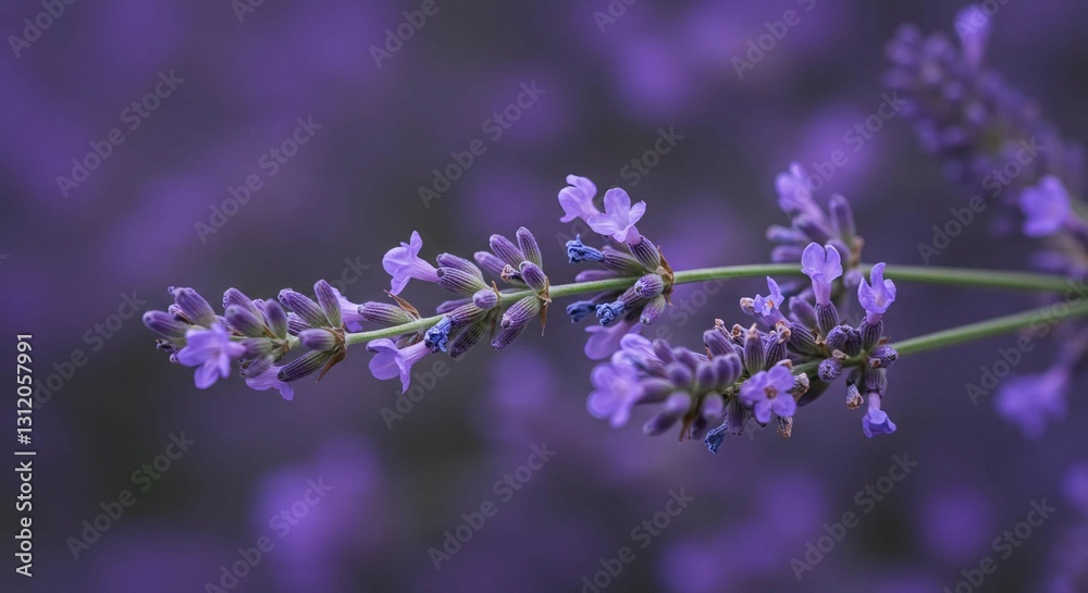 Fototapeta premium Stunning Close up of Lavender Flowers in a Field Purple Floral Nature Photography
